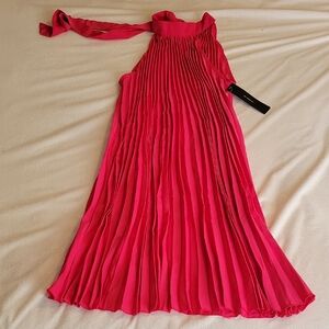 Vibrant Pink Pleated Dress